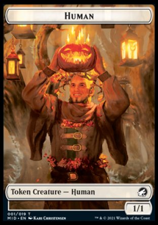 Human // Teferi, Who Slows the Sunset Emblem Double-sided Token [Innistrad: Midnight Hunt Tokens] | Gate City Games LLC