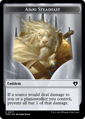 Ajani Steadfast Emblem // Wizard Double-Sided Token [Commander Masters Tokens] | Gate City Games LLC