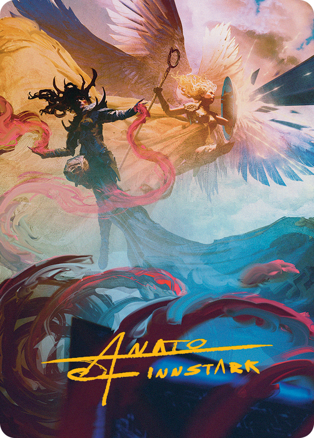 Drana and Linvala Art Card (Gold-Stamped Signature) [March of the Machine Art Series] | Gate City Games LLC