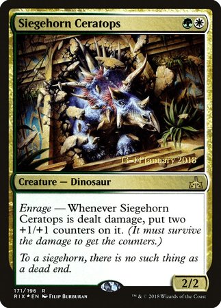 Siegehorn Ceratops [Rivals of Ixalan Promos] | Gate City Games LLC