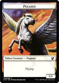 Pegasus // Human Double-sided Token [Commander 2019 Tokens] | Gate City Games LLC