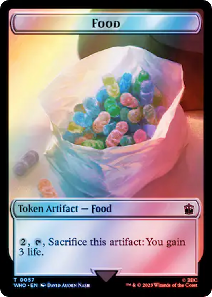 Horse // Food (0057) Double-Sided Token (Surge Foil) [Doctor Who Tokens] | Gate City Games LLC