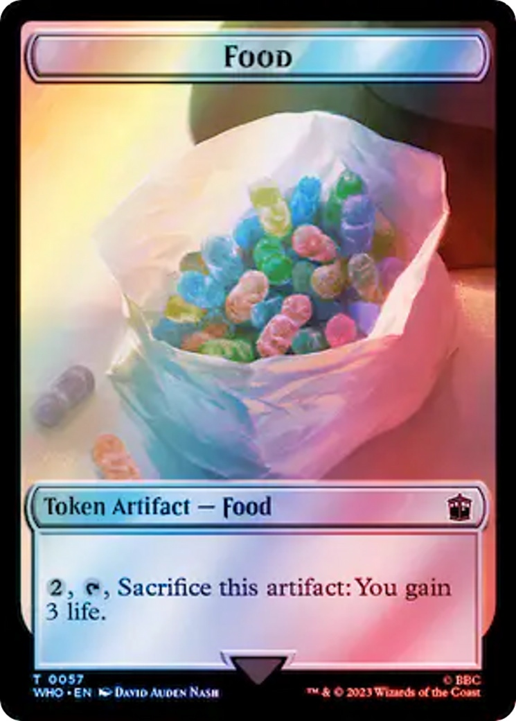 Dalek // Food (0057) Double-Sided Token (Surge Foil) [Doctor Who Tokens] | Gate City Games LLC