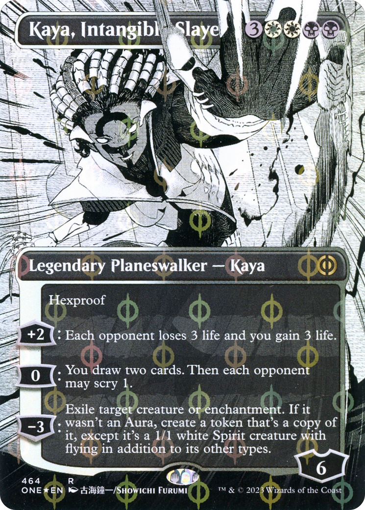 Kaya, Intangible Slayer (Borderless Manga Step-and-Compleat Foil) [Phyrexia: All Will Be One] | Gate City Games LLC