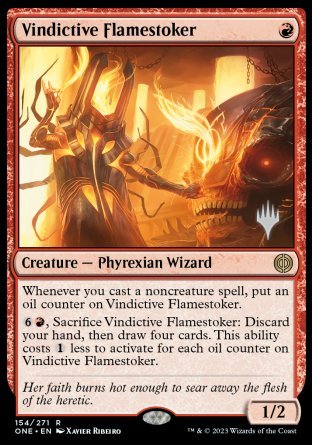 Vindictive Flamestoker (Promo Pack) [Phyrexia: All Will Be One Promos] | Gate City Games LLC