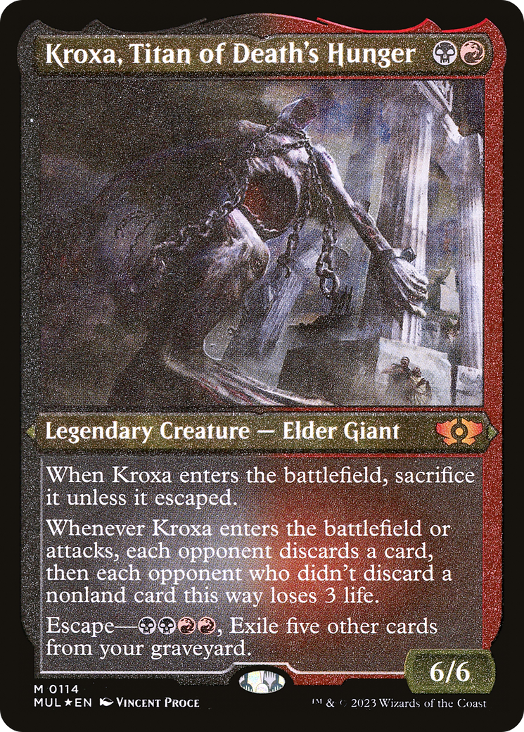 Kroxa, Titan of Death's Hunger (Foil Etched) [Multiverse Legends] | Gate City Games LLC