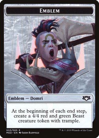 Emblem - Domri, Chaos Bringer [Mythic Edition Tokens] | Gate City Games LLC