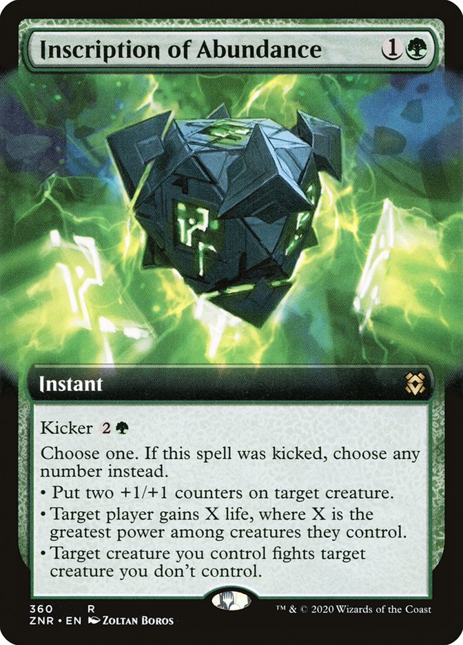 Inscription of Abundance (Extended Art) [Zendikar Rising] | Gate City Games LLC