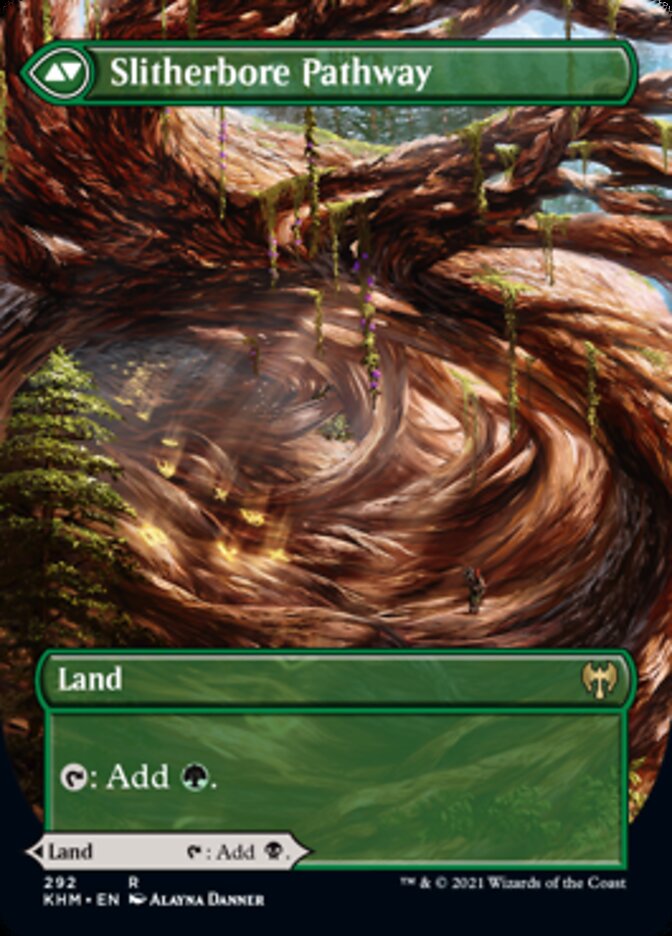 Darkbore Pathway // Slitherbore Pathway (Borderless Alternate Art) [Kaldheim] | Gate City Games LLC