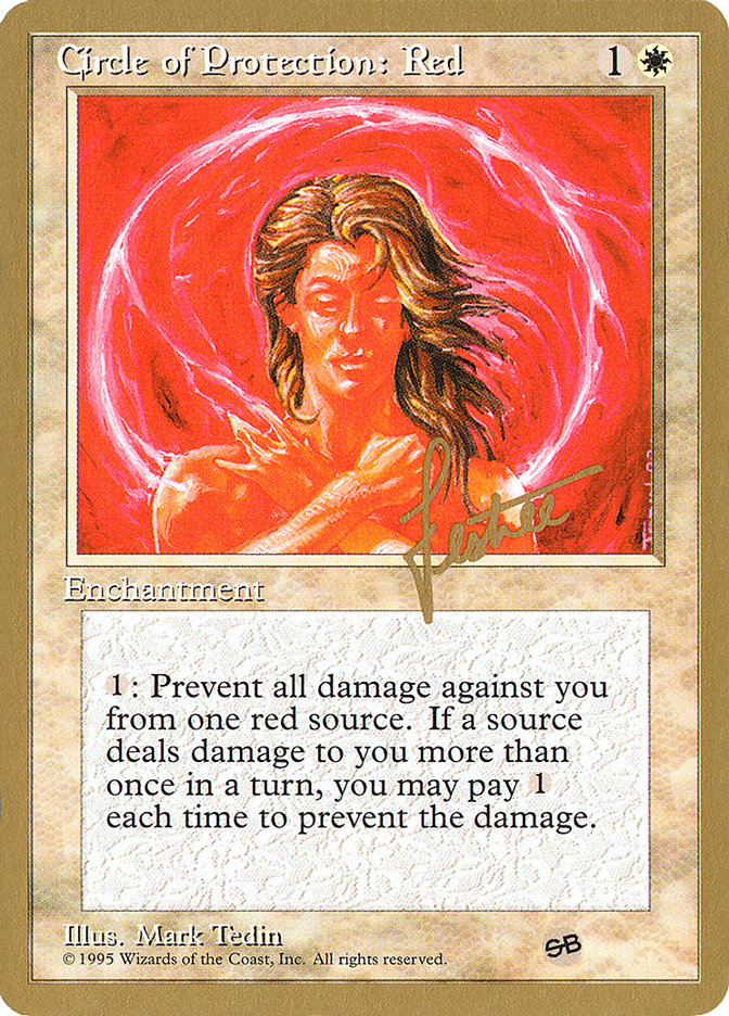 Circle of Protection: Red (Bertrand Lestree) (SB) (4ED) [Pro Tour Collector Set] | Gate City Games LLC