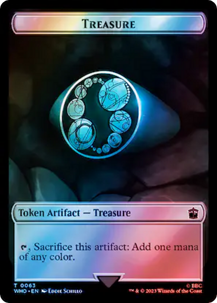 Alien Angel // Treasure (0063) Double-Sided Token (Surge Foil) [Doctor Who Tokens] | Gate City Games LLC