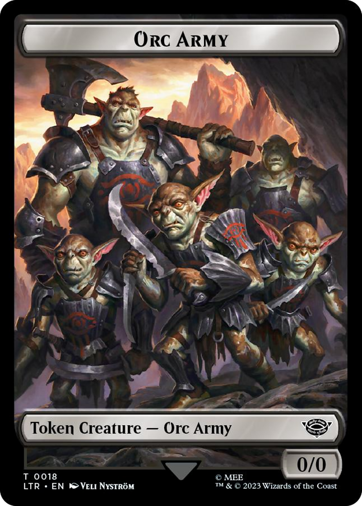 Orc Army (0018) // Food (0024) Double-Sided Token (Surge Foil) [The Lord of the Rings: Tales of Middle-Earth Tokens] | Gate City Games LLC