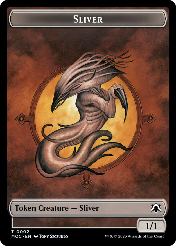 Goblin // Sliver Double-Sided Token [March of the Machine Commander Tokens] | Gate City Games LLC