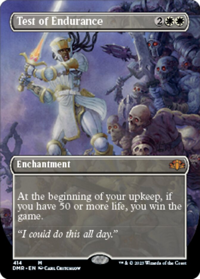 Test of Endurance (Borderless Alternate Art) [Dominaria Remastered] | Gate City Games LLC