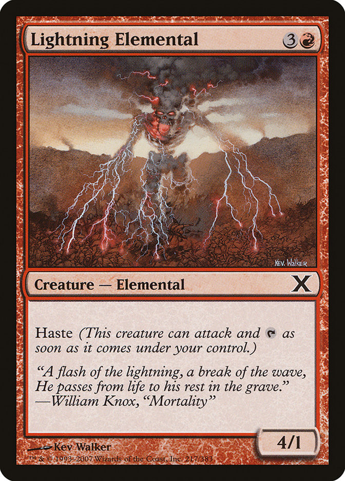 Lightning Elemental [Tenth Edition] | Gate City Games LLC