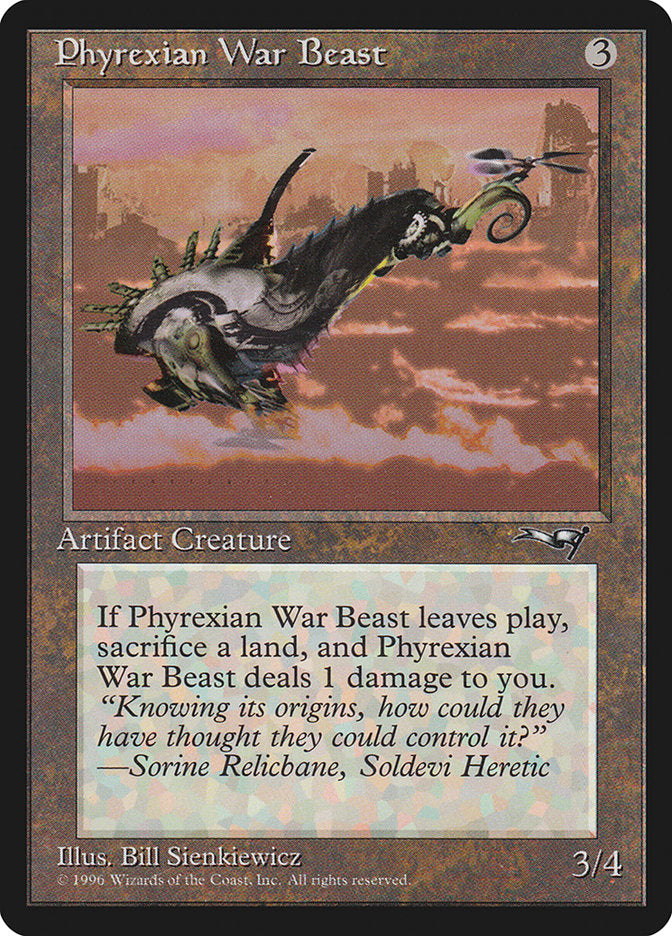 Phyrexian War Beast (Signature on Left) [Alliances] | Gate City Games LLC