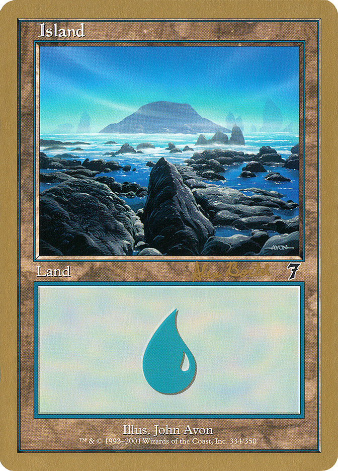 Island (ab334) (Alex Borteh) [World Championship Decks 2001] | Gate City Games LLC