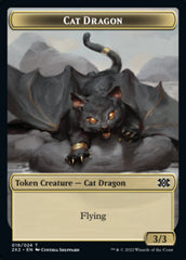 Cat Dragon // Knight Double-sided Token [Double Masters 2022 Tokens] | Gate City Games LLC