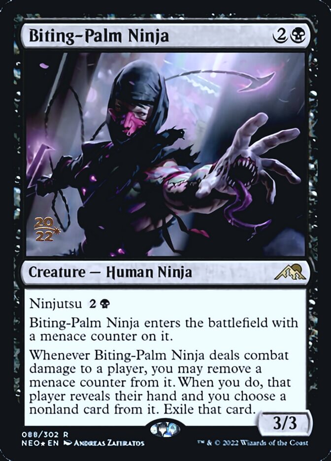 Biting-Palm Ninja [Kamigawa: Neon Dynasty Prerelease Promos] | Gate City Games LLC