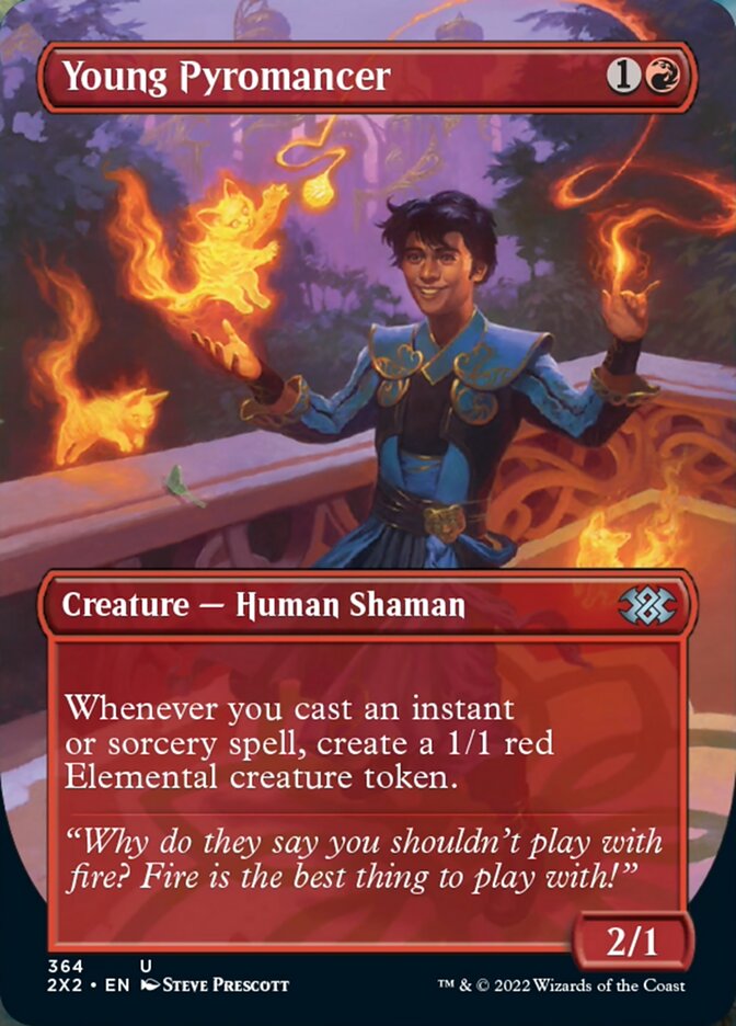 Young Pyromancer (Borderless Alternate Art) [Double Masters 2022] | Gate City Games LLC