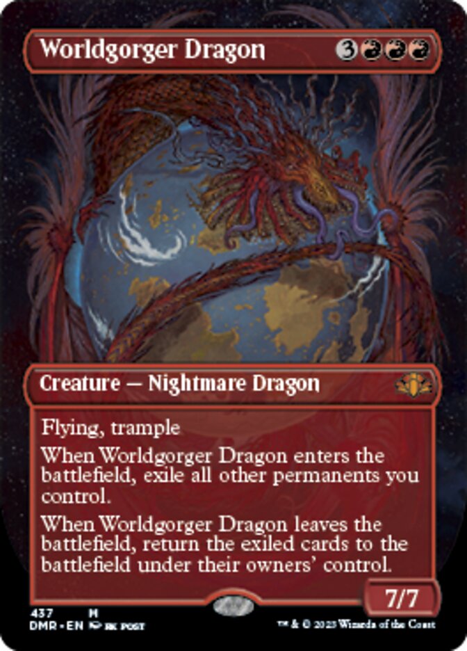 Worldgorger Dragon (Borderless Alternate Art) [Dominaria Remastered] | Gate City Games LLC