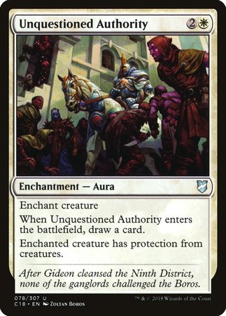 Unquestioned Authority [Commander 2018] | Gate City Games LLC