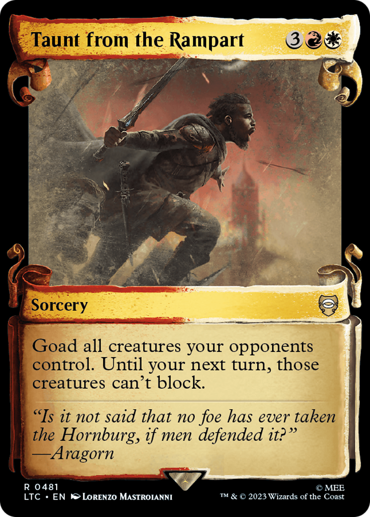 Taunt from the Rampart [The Lord of the Rings: Tales of Middle-Earth Commander Showcase Scrolls] | Gate City Games LLC