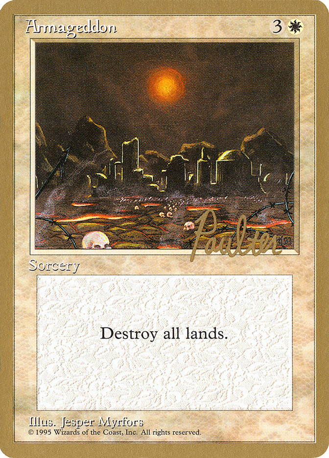 Armageddon (Preston Poulter) [Pro Tour Collector Set] | Gate City Games LLC