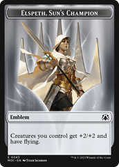 Warrior // Elspeth, Sun's Champion Emblem Double-Sided Token [March of the Machine Commander Tokens] | Gate City Games LLC