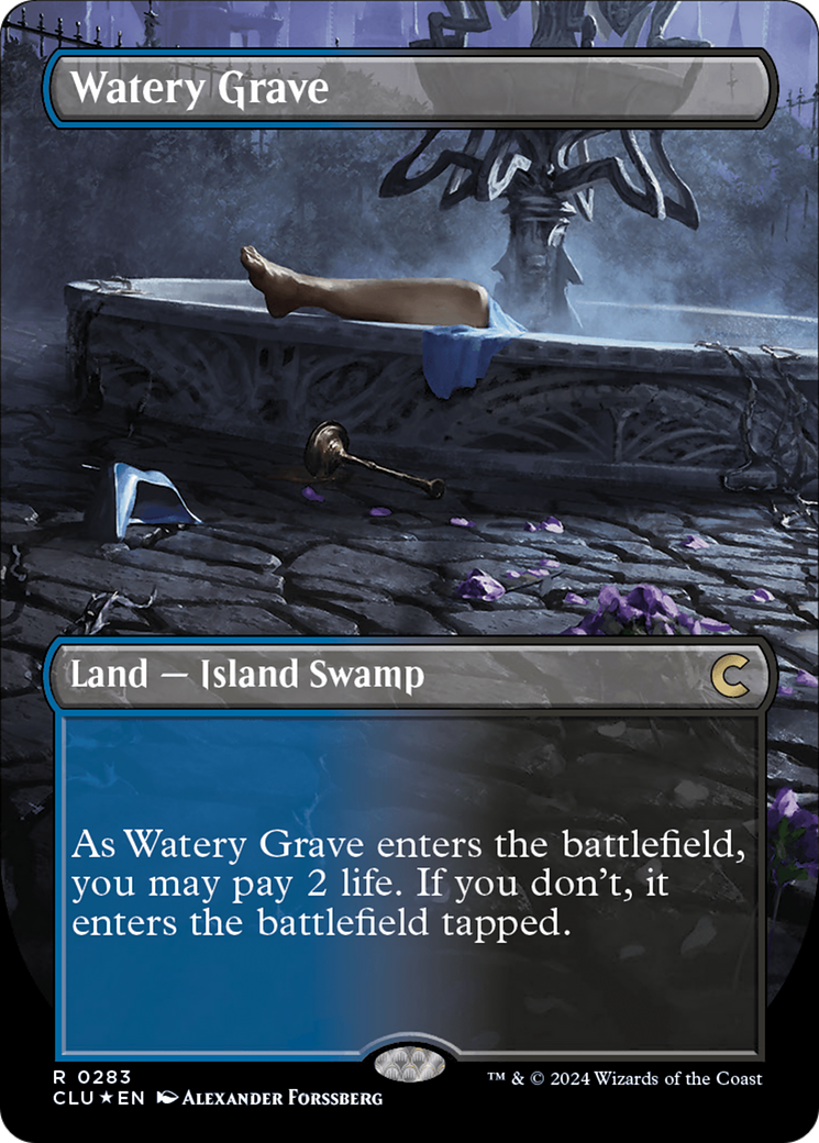 Watery Grave (Borderless) [Ravnica: Clue Edition] | Gate City Games LLC