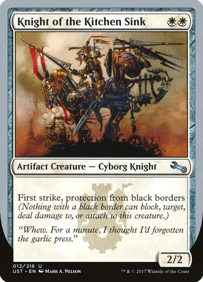 Knight of the Kitchen Sink ("protection from black border") [Unstable] | Gate City Games LLC