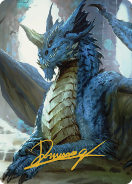 Young Blue Dragon Art Card (Gold-Stamped Signature) [Commander Legends: Battle for Baldur's Gate Art Series] | Gate City Games LLC