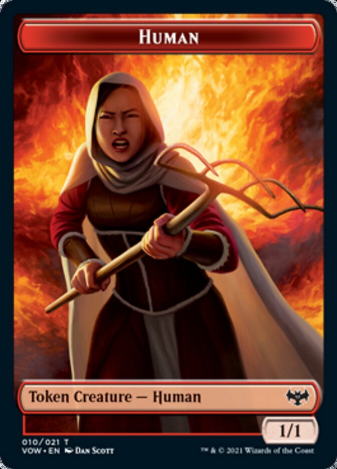 Zombie (008) // Human (010) Double-sided Token [Innistrad: Crimson Vow Tokens] | Gate City Games LLC