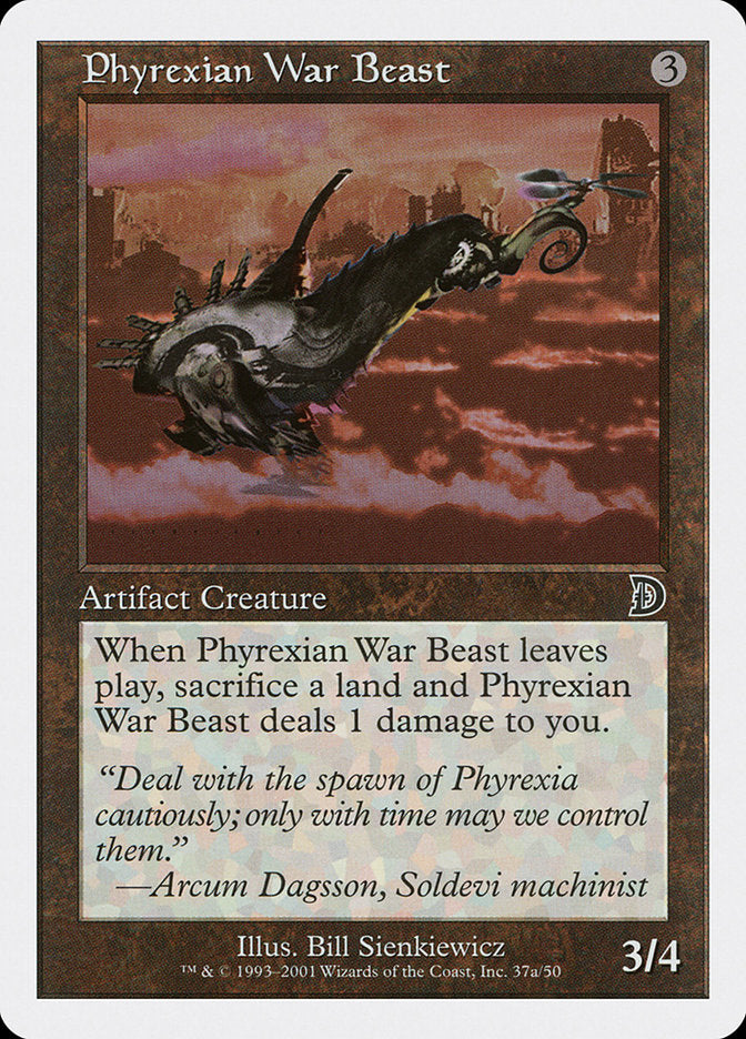 Phyrexian War Beast (Signature on Left) [Deckmasters] | Gate City Games LLC