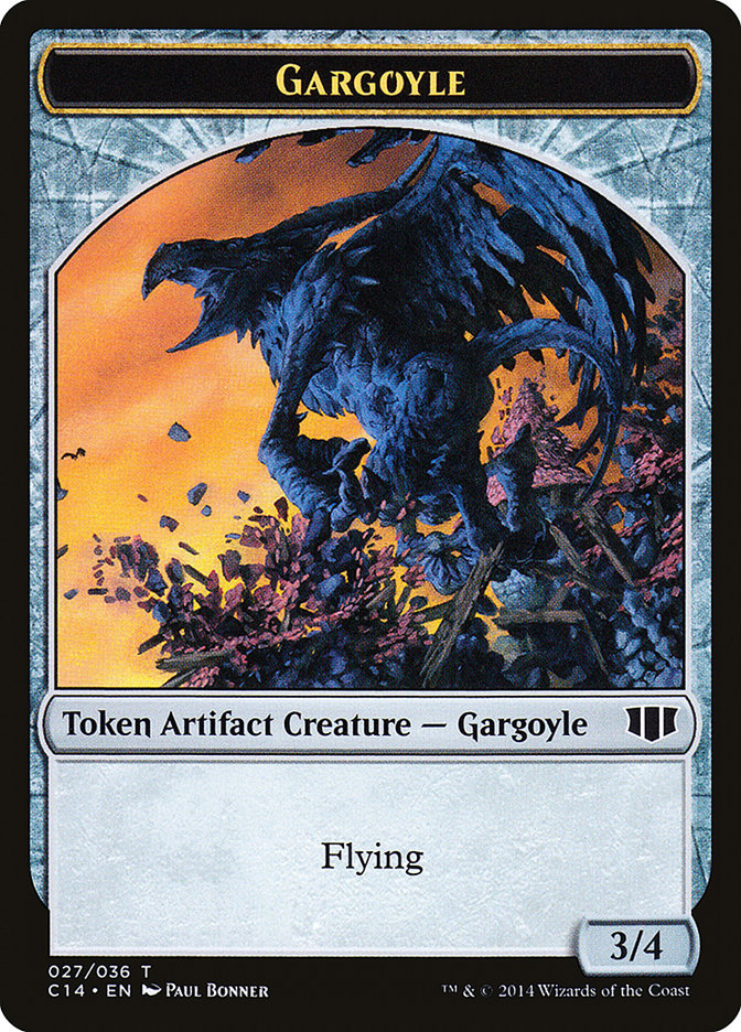 Gargoyle // Elf Warrior Double-sided Token [Commander 2014 Tokens] | Gate City Games LLC