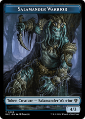 Salamander Warrior // Zombie Double-Sided Token [Murders at Karlov Manor Commander Tokens] | Gate City Games LLC