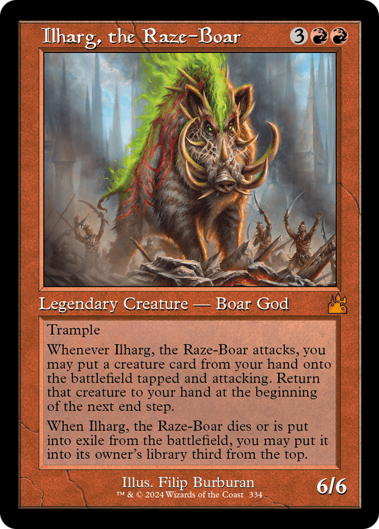 Ilharg, the Raze-Boar (Retro Frame) [Ravnica Remastered] | Gate City Games LLC