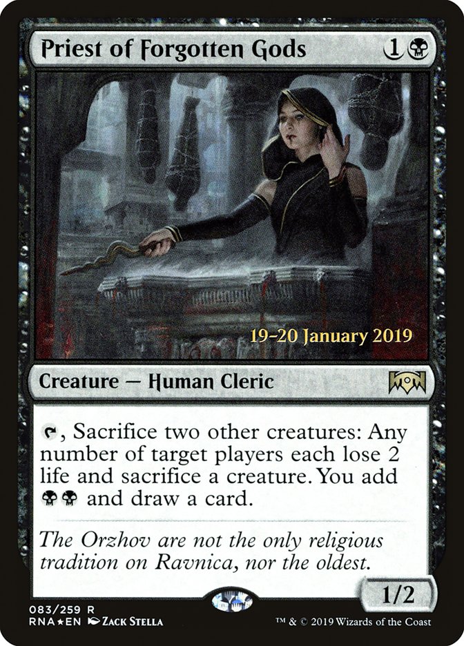 Priest of Forgotten Gods [Ravnica Allegiance Prerelease Promos] | Gate City Games LLC