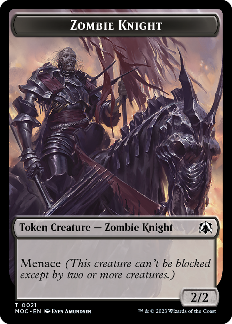 Zombie Knight // Human (6) Double-Sided Token [March of the Machine Commander Tokens] | Gate City Games LLC