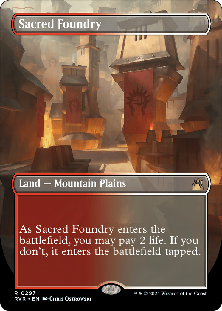 Sacred Foundry (Borderless) [Ravnica Remastered] | Gate City Games LLC