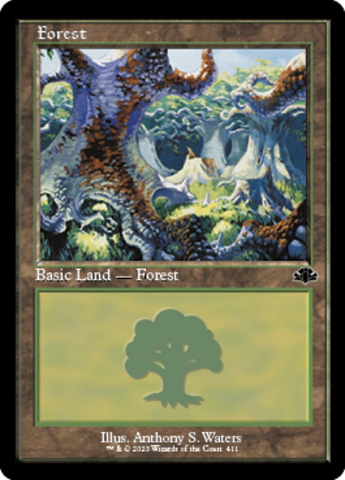 Forest (411) (Retro) [Dominaria Remastered] | Gate City Games LLC