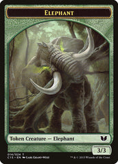 Elephant // Saproling Double-Sided Token [Commander 2015 Tokens] | Gate City Games LLC