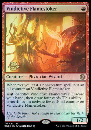 Vindictive Flamestoker [Phyrexia: All Will Be One Prerelease Promos] | Gate City Games LLC