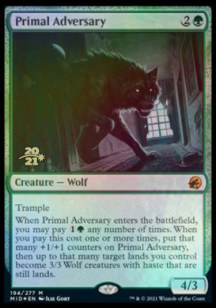 Primal Adversary [Innistrad: Midnight Hunt Prerelease Promos] | Gate City Games LLC