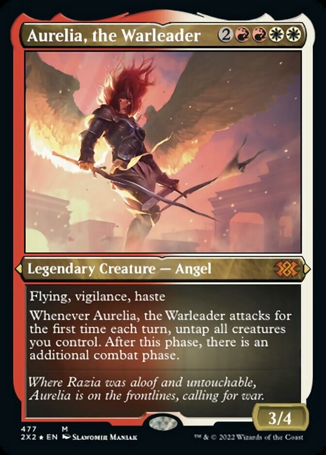 Aurelia, the Warleader (Foil Etched) [Double Masters 2022] | Gate City Games LLC