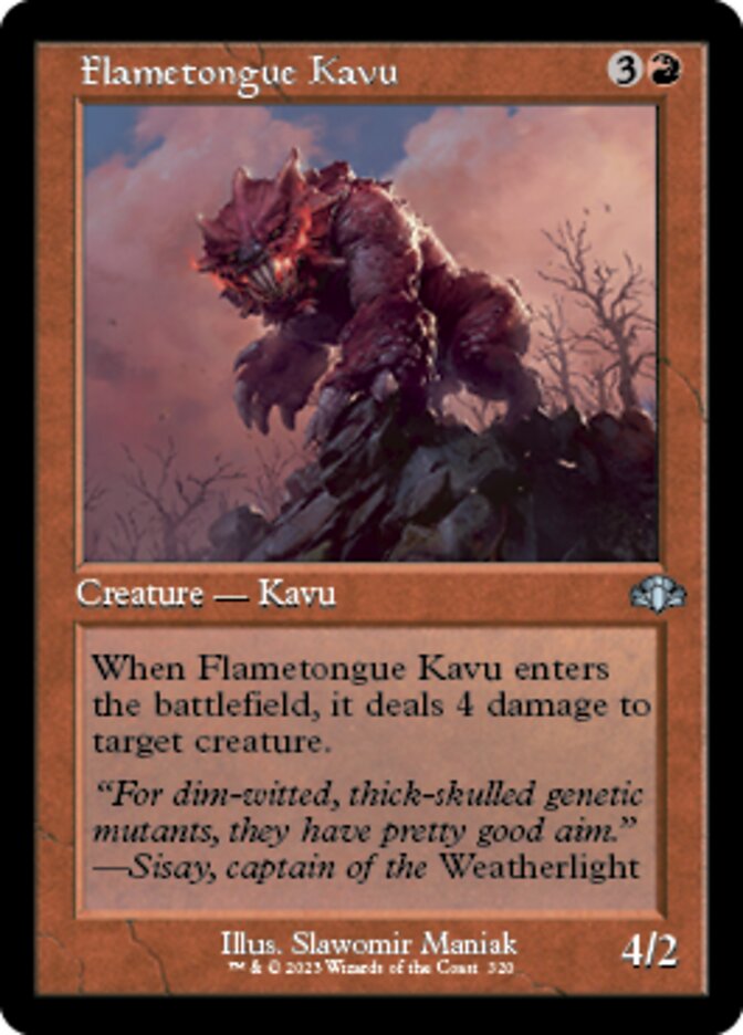 Flametongue Kavu (Retro) [Dominaria Remastered] | Gate City Games LLC