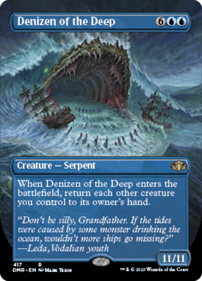 Denizen of the Deep (Borderless Alternate Art) [Dominaria Remastered] | Gate City Games LLC