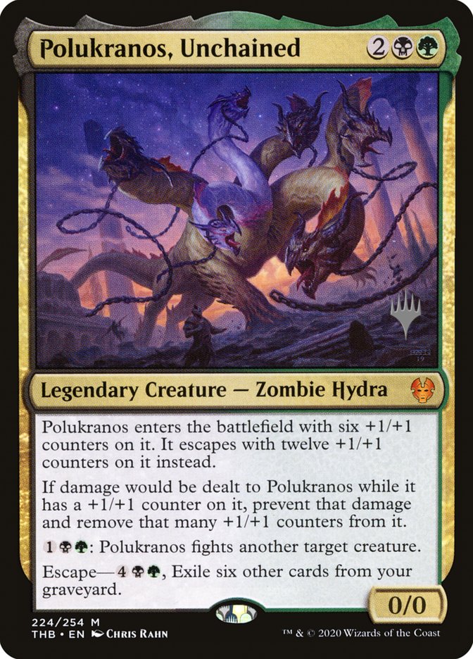 Polukranos, Unchained (Promo Pack) [Theros Beyond Death Promos] | Gate City Games LLC