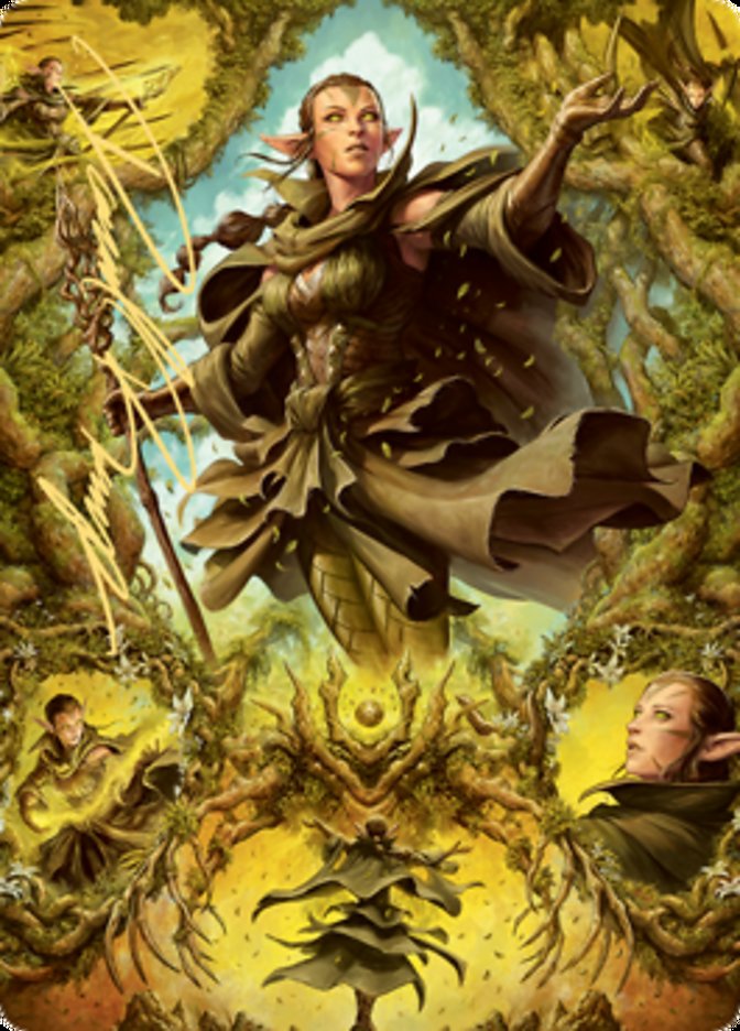 Nissa of Shadowed Boughs 2 Art Card (Gold-Stamped Signature) [Zendikar Rising Art Series] | Gate City Games LLC