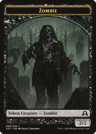Zombie Token [Shadows over Innistrad Tokens] | Gate City Games LLC
